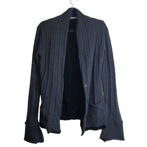 Laurie‎ B Womens Cardigan Black Large VELVET CASHMERE Lagenlook Artsy Boho